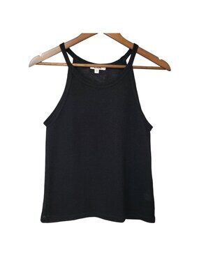 LNA Knit Halter Tank Top Womens Size XS Black Semi-Sheer Casual